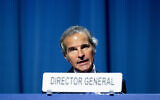Rafael Grossi, director general of the International Atomic Energy Agency , speaks during the IAEA's general conference in Vienna, on September 16, 2024. (Joe Klamar/AFP)
