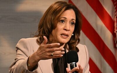 US Vice President Kamala Harris, the Democratic presidential candidate, speaks during a discussion hosted by the National Association of Black Journalists (NABJ), in Philadelphia, Pennsylvania, on September 17, 2024. (Jim WATSON / AFP)