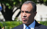Egyptian Foreign Minister Badr Abdelatty arrives at the Rose Garden for an interview on the sidelines of the UN General Assembly at United Nations Headquarters in New York, September 22, 2024. (Photo by Bryan R. SMITH / AFP)
