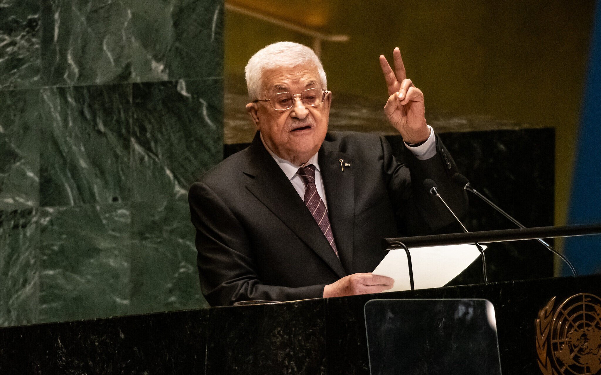 NextImg:UN lets Abbas speak via video after US barred him from attending General Assembly