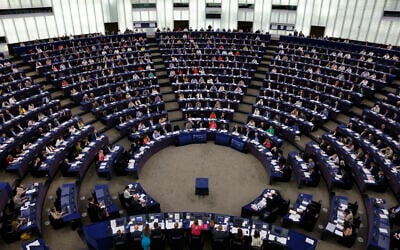 European lawmakers gather to vote at the European Parliament, in Strasbourg, eastern France, July 6, 2022. (Jean-Francois Badias/AP)