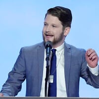 Shabbos Kestenbaum speaks during the Republican National Convention on Wednesday, July 17, 2024, in Milwaukee. (AP/J. Scott Applewhite)