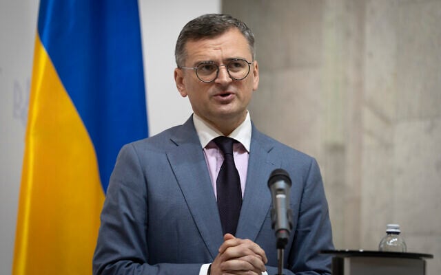 Ukrainian Foreign Minister Dmytro Kuleba speaks during a press conference in Kyiv, Ukraine, May 21, 2024. (Efrem Lukatsky/AP) Ukrainian Foreign Minister Dmytro Kuleba speaks during a press conference in Kyiv, Ukraine, May 21, 2024. (Efrem Lukatsky/AP)
