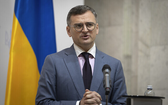 Ukrainian Foreign Minister Dmytro Kuleba speaks during press conference in Kyiv, Ukraine, May 21, 2024. (AP Photo/Efrem Lukatsky, File)
