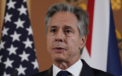 US Secretary of State Antony Blinken speaks during a joint press conference with Britain's Foreign Secretary David Lammy in the Locarno room at the Foreign, Commonwealth and Development Office (FCDO) in London, Tuesday, Sept. 10, 2024. (AP Photo/Alberto Pezzali, Pool)