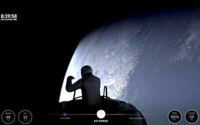 This image made from a SpaceX video shows the start of the first private spacewalk led by tech billionaire Jared Isaacman, Sept. 12, 2024. (SpaceX via AP)