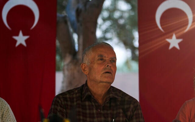 Mehmet, the father of Aysenur Ezgi Eygi, 26 year-old fatally shot Turkish-American human rights activist from Seattle, speaks to the media outside the family home in Didim, Turkey, September 12, 2024. (AP/Khalil Hamra) Mehmet, the father of Aysenur Ezgi Eygi, 26 year-old fatally shot Turkish-American human rights activist from Seattle, speaks to the media outside the family home in Didim, Turkey, September 12, 2024. (AP/Khalil Hamra)