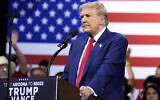 Republican presidential nominee former US president Donald Trump speaks during a campaign event at the Linda Ronstadt Music Hall, September 12, 2024, in Tucson, Arizona. (AP/Alex Brandon)
