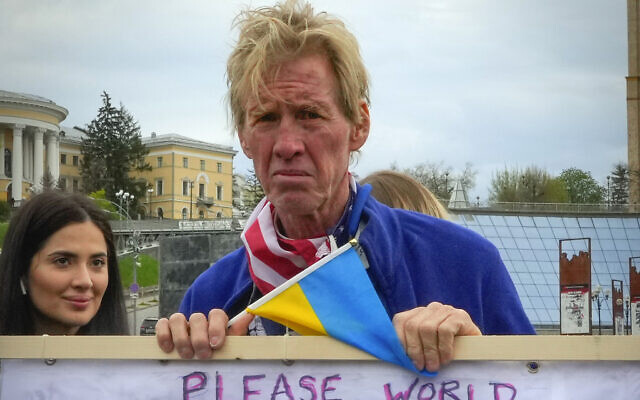 Ryan Wesley Routh takes part in a rally in central Kyiv, Ukraine, April 30, 2022. (AP Photo/Efrem Lukatsky) Ryan Wesley Routh takes part in a rally in central Kyiv, Ukraine, April 30, 2022. (AP Photo/Efrem Lukatsky)