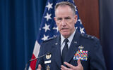 Pentagon spokesman Air Force Brig. Gen. Pat Ryder speaks during a press briefing at the Pentagon, September 17, 2024 in Washington. (AP Photo/Kevin Wolf)