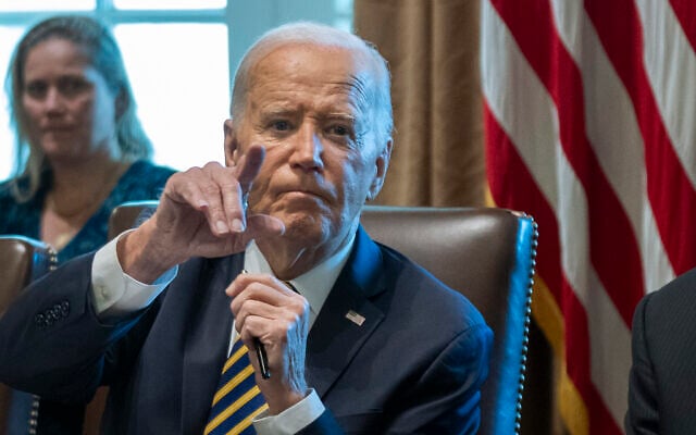 US President Joe Biden speaks during a meeting with the members of his cabinet and first lady Jill Biden, in the Cabinet Room of the White House, Friday, September 20, 2024. (AP Photo/Manuel Balce Ceneta) US President Joe Biden speaks during a meeting with the members of his cabinet and first lady Jill Biden, in the Cabinet Room of the White House, Friday, September 20, 2024. (AP Photo/Manuel Balce Ceneta)