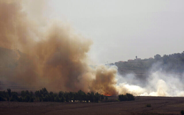 Flame and smoke rise from an Israeli airstrike in the Khiam valley, as seen from Marjayoun town, south Lebanon, Tuesday, Sept. 24, 2024. (AP Photo/Hussein Malla) Flame and smoke rise from an Israeli airstrike in the Khiam valley, as seen from Marjayoun town, south Lebanon, Tuesday, Sept. 24, 2024. (AP Photo/Hussein Malla)