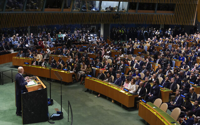 United States President Joe Biden addresses the 79th session of the United Nations General Assembly, Tuesday, Sept. 24, 2024, at UN headquarters. (AP Photo/Seth Wenig) United States President Joe Biden addresses the 79th session of the United Nations General Assembly, Tuesday, Sept. 24, 2024, at UN headquarters. (AP Photo/Seth Wenig)