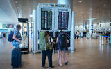 Travelers at Ben Gurion International Airport on September 2, 2024. (Avshalom Sassoni/Flash90)
