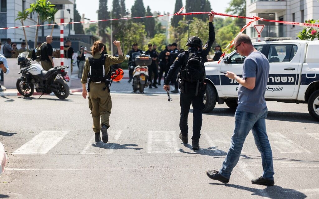 The scene where a drone fired from Lebanon hit a building, in the northern Israeli city of Nahariya, September 9, 2024. (Flash90) The scene where a drone fired from Lebanon hit a building, in the northern Israeli city of Nahariya, September 9, 2024. (Flash90)