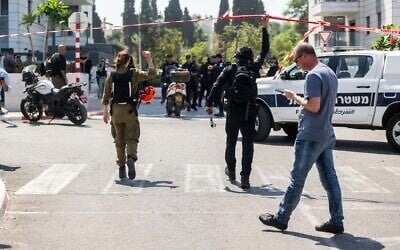 The scene where a drone fired from Lebanon hit a building, in the northern Israeli city of Nahariya, September 9, 2024. (Flash90)