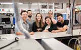 Prof Charlotte Vogt (third from left) and researchers at the Technion--Israel Institute of Technology in the northern city of Haifa. Or Mayraz is first left. (Nitzan Zohar).
