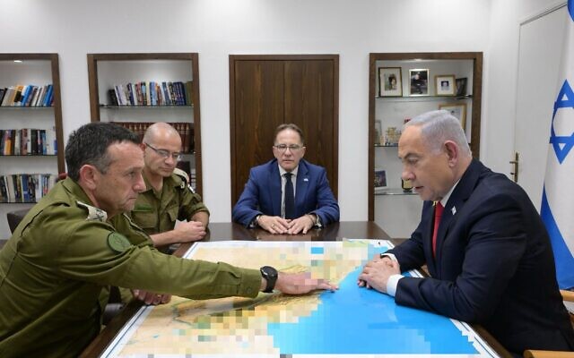 Prime Minister Benjamin Netanyahu (right) meets with IDF chief of staff Herzi Halevi at Defense Ministry headquarters in Tel Aviv on September 24, 2024. (Amos Ben Gershom/GPO) Prime Minister Benjamin Netanyahu (right) meets with IDF chief of staff Herzi Halevi at Defense Ministry headquarters in Tel Aviv on September 24, 2024. (Amos Ben Gershom/GPO)
