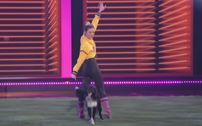 Roni Sagi and her dog, Rhythm, perform in the semi-final of America's Got Talent, September 12, 2024. (YouTube, used in accordance with Clause 27a of the Copyright Law)
