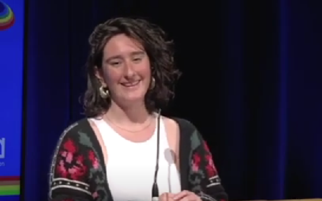 Israeli-Dutch writer Yael van der Wouden speaks at a We Are Freyda talk in the Netherlands, November 17, 2021. (YouTube, used in accordance with Clause 27a of the Copyright Law) Israeli-Dutch writer Yael van der Wouden speaks at a We Are Freyda talk in the Netherlands, November 17, 2021. (YouTube, used in accordance with Clause 27a of the Copyright Law)