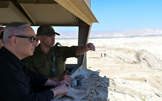 Prime Minister Benjamin Netanyahu looks out over the Jordan Valley on September 11, 2024. (Kobi Gideon/GPO) Prime Minister Benjamin Netanyahu looks out over the Jordan Valley on September 11, 2024. (Kobi Gideon/GPO)