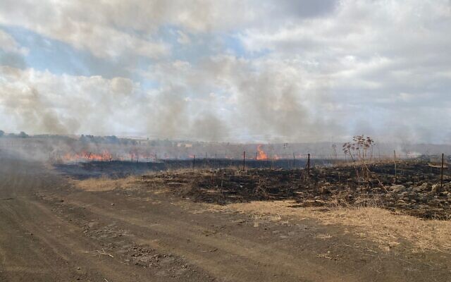 A fire in the Golan Heights on September 15, 2024. (Courtesy: Fire and Rescue Service North)