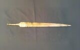 Egyptian New Kingdom-era sword engraved with the name Ramses II that was discovered in the Nile Delta, in an undated photo. (Egyptian Supreme Council of Antiquities)