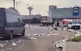 Video screenshot from X of widespread littering around Romania’s Bacău "George Enescu" International Airport, October, 2024. (Used in accordance with Clause 27a of the Copyright Law)