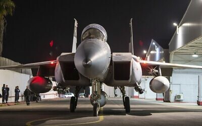 Armed Israeli Air Force planes depart from an unknown location to attack Iran, October 26, 2024. (Israeli Army via AP)