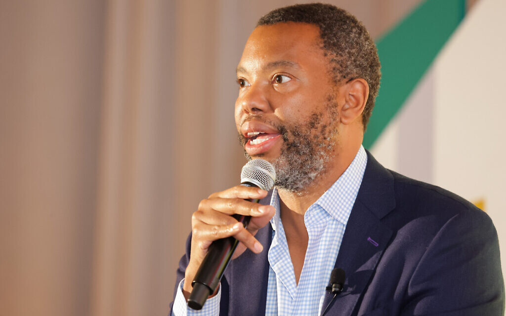 Author Ta-Nehisi Coates is seen onstage at a conference on June 7, 2023, in Atlanta, Georgia. (Carol Lee Rose/Getty Images/via JTA) Author Ta-Nehisi Coates is seen onstage at a conference on June 7, 2023, in Atlanta, Georgia. (Carol Lee Rose/Getty Images/via JTA)