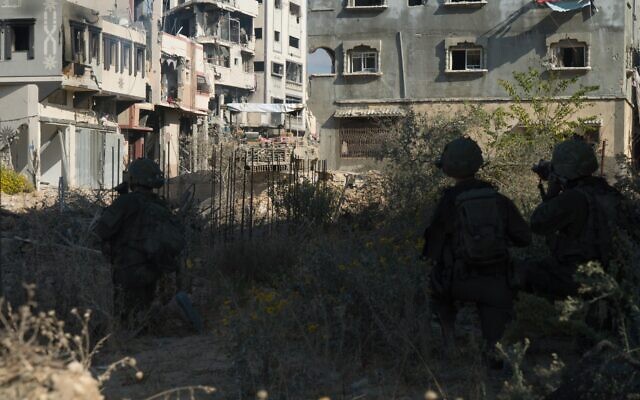 IDF troops operate in the Gaza Strip, in an image cleared for publication on October 9, 2024. (Israel Defense Forces) IDF troops operate in the Gaza Strip, in an image cleared for publication on October 9, 2024. (Israel Defense Forces)