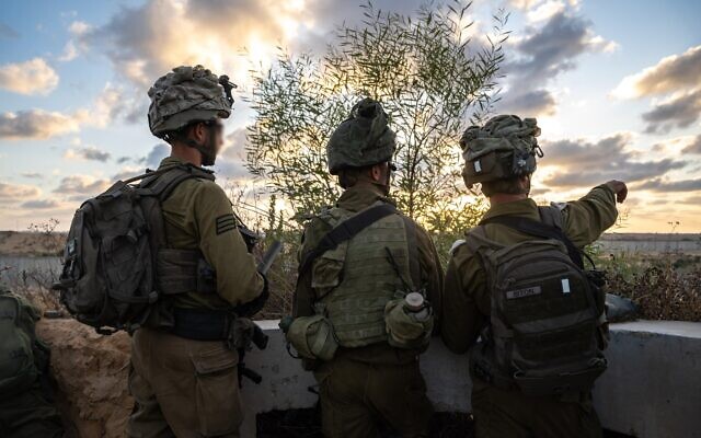 IDF troops are seen operating on the border with the Gaza Strip, in a handout photo issued October 6, 2024. (Israel Defense Forces) IDF troops are seen operating on the border with the Gaza Strip, in a handout photo issued October 6, 2024. (Israel Defense Forces)