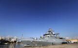 Illustrative - The German Madgeburg F261 corvette docked at the port of Beirut on January 30, 2018. (JOSEPH EID / AFP)