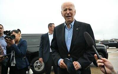 US President Joe Biden speaks to reporters before boarding Air Force One at Joint Base Andrews in Maryland on October 2, 2024. (Mandel Ngan / AFP)