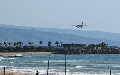 Illustrative - A Middle-East Airlines (MEA) plane approaches Beirut International airport on October 3, 2024. (Joseph Eid/AFP)