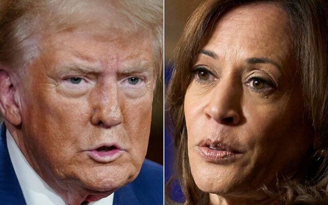 Former US President and Republican presidential candidate Donald Trump (L) in Cumming, Georgia, on October 15, 2024; US Vice President and Democratic presidential candidate Kamala Harris in Detroit, Michigan, October 15, 2024. (Elijah Nouvelage/Geoff Robins/AFP) Former US President and Republican presidential candidate Donald Trump (L) in Cumming, Georgia, on October 15, 2024; US Vice President and Democratic presidential candidate Kamala Harris in Detroit, Michigan, October 15, 2024. (Elijah Nouvelage/Geoff Robins/AFP)