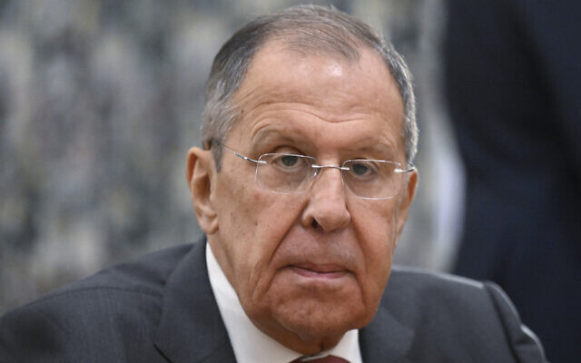 Russian Foreign Minister Sergei Lavrov attends a meeting with his Kuwaiti counterpart in Moscow on October 28, 2024. (Alexander NEMENOV / POOL / AFP)