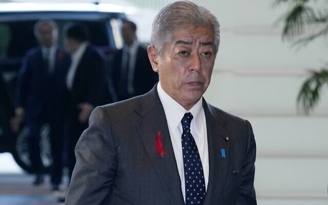 Takeshi Iwaya, newly appointed minister for Foreign Affairs, arrives at the prime minister's official residence Tuesday, Oct. 1, 2024, in Tokyo. (AP Photo/Hiro Komae)