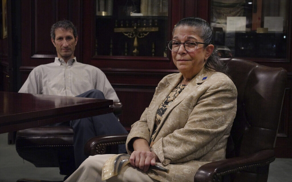 Rabbi Seth Adelson of Congregation Beth Shalom, sits for a portrait with Audrey Glickman, a Tree of Life member who survived the 2018 synagogue attack, Friday, Sept. 27, 2024, in Pittsburgh. (AP Photo/Jessie Wardarski) Rabbi Seth Adelson of Congregation Beth Shalom, sits for a portrait with Audrey Glickman, a Tree of Life member who survived the 2018 synagogue attack, Friday, Sept. 27, 2024, in Pittsburgh. (AP Photo/Jessie Wardarski)