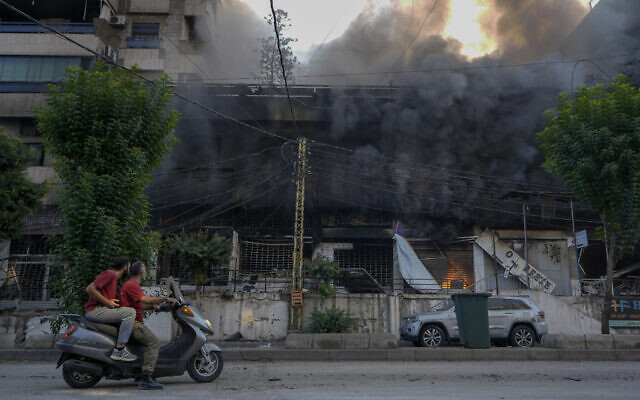 Smoke rises from a destroyed building hit by Israeli airstrikes targeting Hezbollah in Dahiyeh, Beirut, Lebanon, Oct. 6, 2024. (AP Photo/Bilal Hussein) Smoke rises from a destroyed building hit by Israeli airstrikes targeting Hezbollah in Dahiyeh, Beirut, Lebanon, Oct. 6, 2024. (AP Photo/Bilal Hussein)