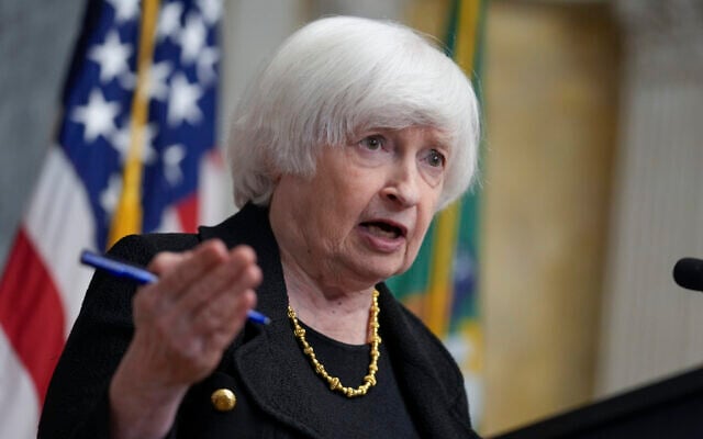 US Treasury Secretary Janet Yellen speaks during a news conference at the US Treasury Department in Washington, October 22, 2024. (AP Photo/J. Scott Applewhite) US Treasury Secretary Janet Yellen speaks during a news conference at the US Treasury Department in Washington, October 22, 2024. (AP Photo/J. Scott Applewhite)