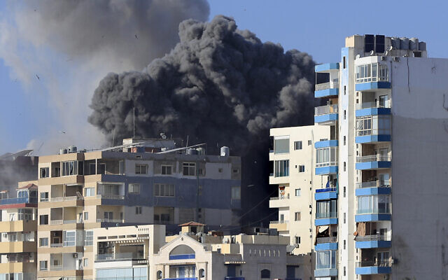 Smoke rises from buildings hit by Israeli airstrikes targeting Hezbollah in Tyre, southern Lebanon, Oct. 28, 2024. (AP Photo/Mohammad Zaatari) Smoke rises from buildings hit by Israeli airstrikes targeting Hezbollah in Tyre, southern Lebanon, Oct. 28, 2024. (AP Photo/Mohammad Zaatari)