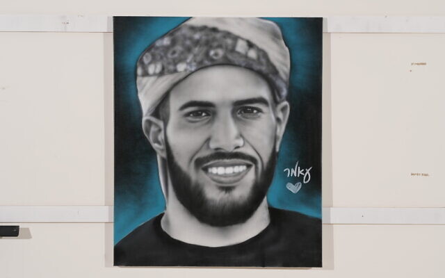 Bedouin Amer Abu Sabila who was killed by Hamas terrorists in Sderot on October 7, portrayed here by Benzi Brofman (Courtesy Tzachi Kivenshtein)