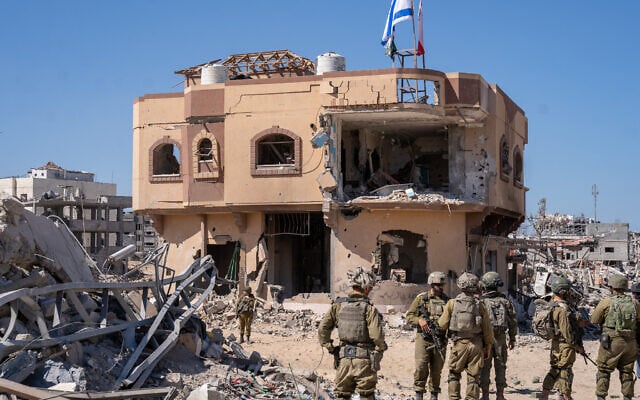 The house where Hamas leader Yahya Sinwar was killed by troops, in southern Gaza's Rafah, October 20, 2024. (Emanuel Fabian/Times of Israel)
