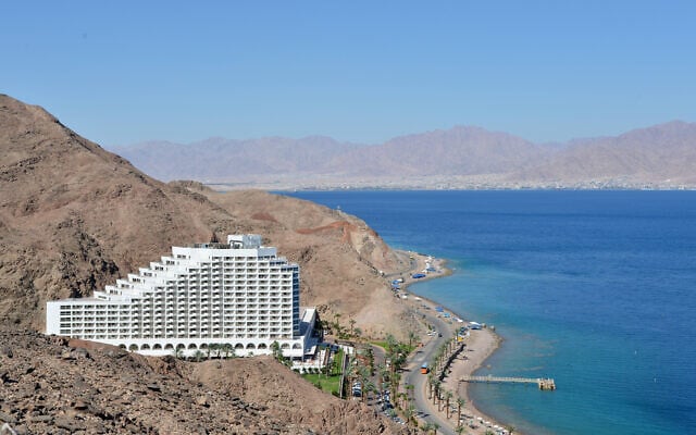 View of the Princess Hotel in Eilat, along the sea front, on June 1, 2014. (Yossi Zeliger/Flash 90)