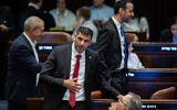 Communications Minister Shlomo Karhi attends a vote in the Knesset plenum, September 29, 2024. (Yonatan Sindel/Flash90)
