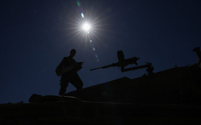 Israeli reserve soldiers at a military base near the border with Lebanon, October 7, 2024 (Ayal Margolin/Flash90)