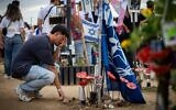 Friends and family of the victims of the Nova music festival massacre gather at the site of the massacre in southern Israel one year after the attack, October 7, 2024. (Yonatan Sindel/Flash90)