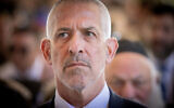 Shin Bet chief Ronen Bar at a state ceremony marking the Hebrew anniversary of the Hamas October 7 attack, at Mount Herzl military cemetery in Jerusalem on October 27, 2024. (Chaim Goldberg/ FLASH90)