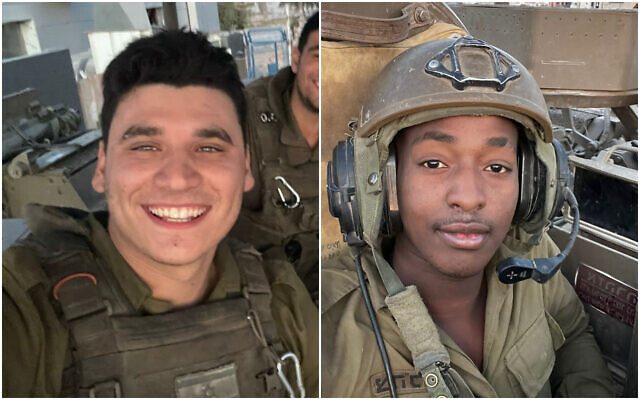 Staff Sgt. Ofir Berkovich (left) and Sgt. Elishai Young, killed during fighting in the northern Gaza Strip, October 19, 2024. (Israel Defense Forces) Staff Sgt. Ofir Berkovich (left) and Sgt. Elishai Young, killed during fighting in the northern Gaza Strip, October 19, 2024. (Israel Defense Forces)